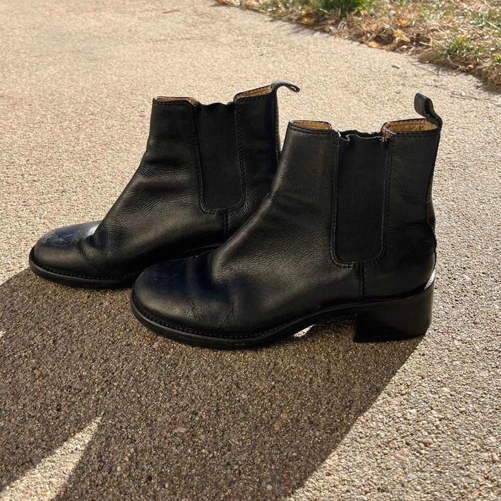 Y2K Vintage Report Black Leather Chelsea Ankle Boots 6.5 Women’s